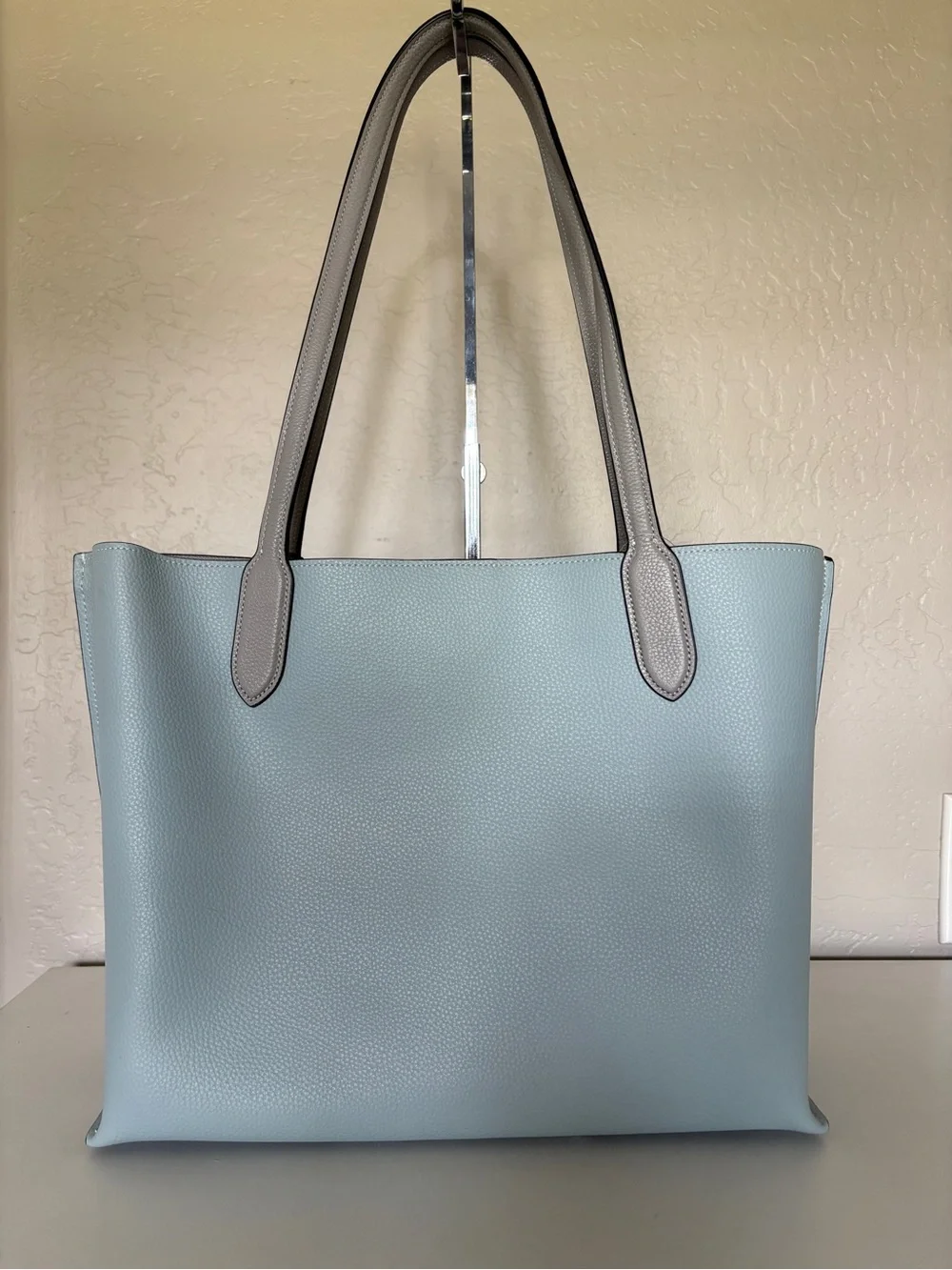 Coach Willow Aqua Blue Signature Leather Tote Bag! New 🌸